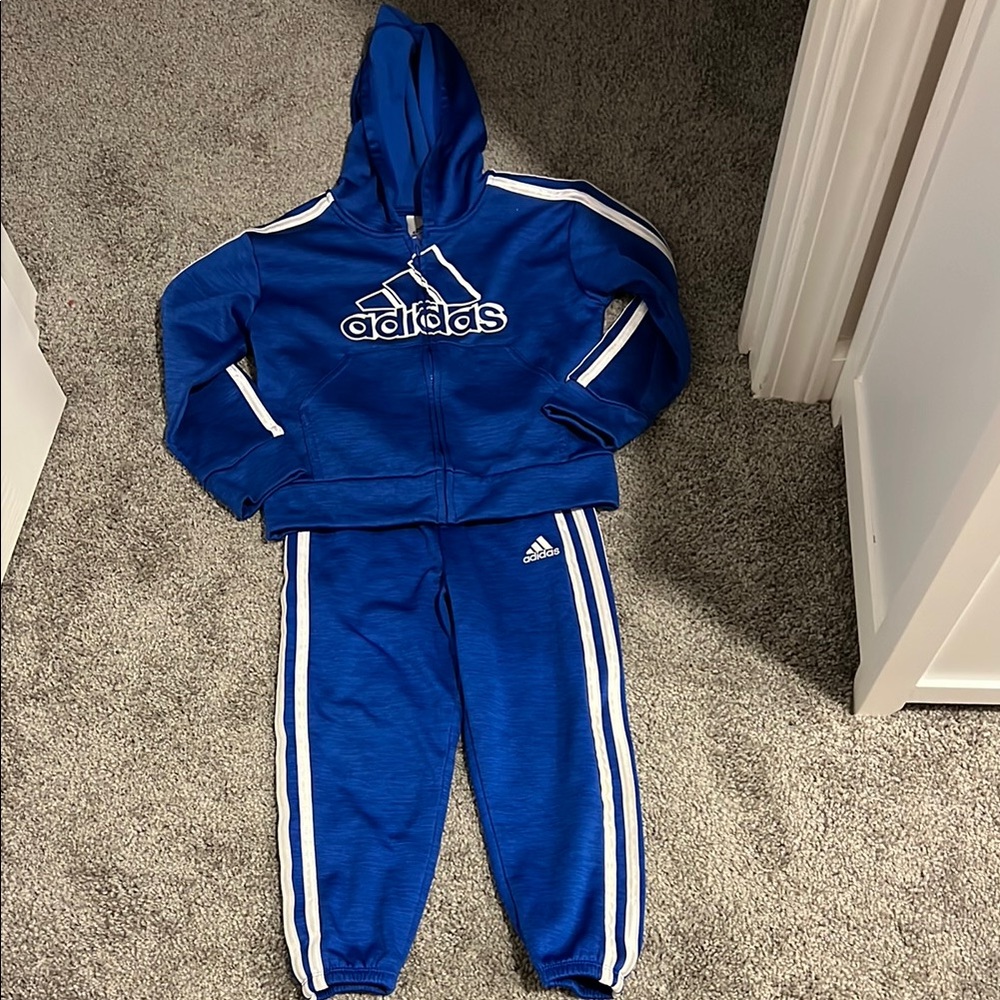 Adidas Blue Sweatpants with Iconic Stripes